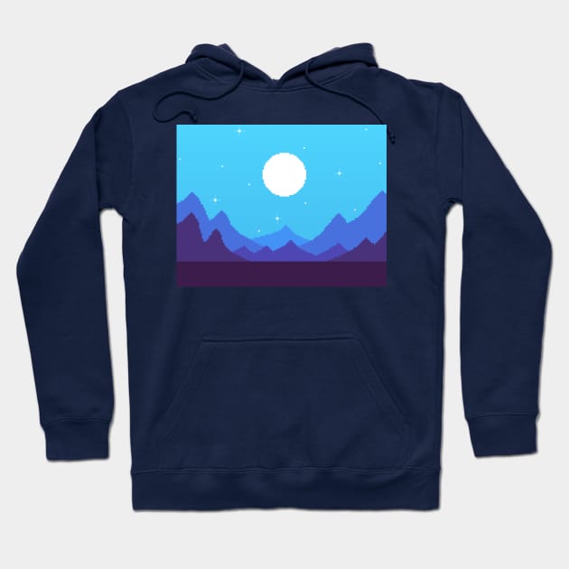 Blue Night In The Rocky Valley Hoodie by Zeatt_